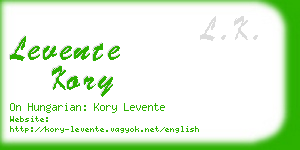 levente kory business card